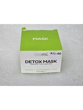 Teami Green Tea Detox Mask 6.5oz Matcha Lemongrass & Clay For Deep Cleansing